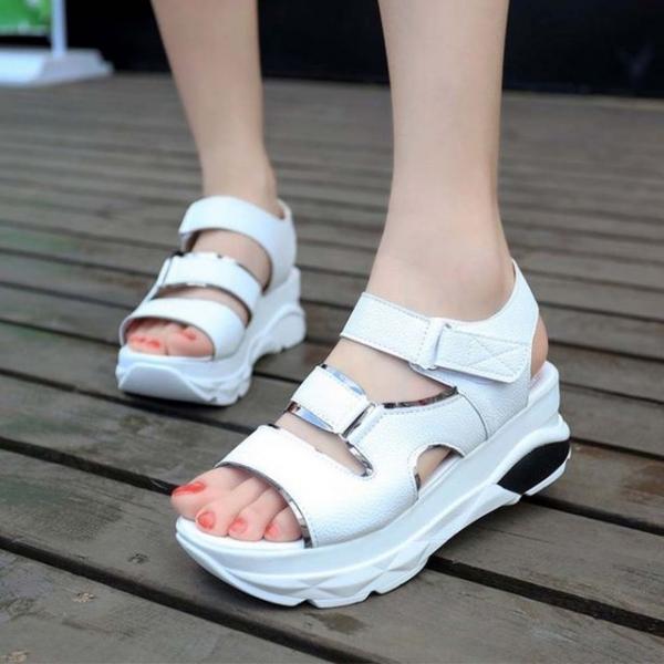 스트랩 여성 통굽샌들 편한 푹신한 여름신발 샌들힐