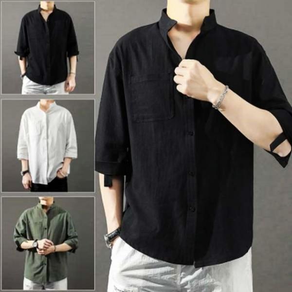 남방 남성 셔츠 데일리 여름 면 티셔츠
