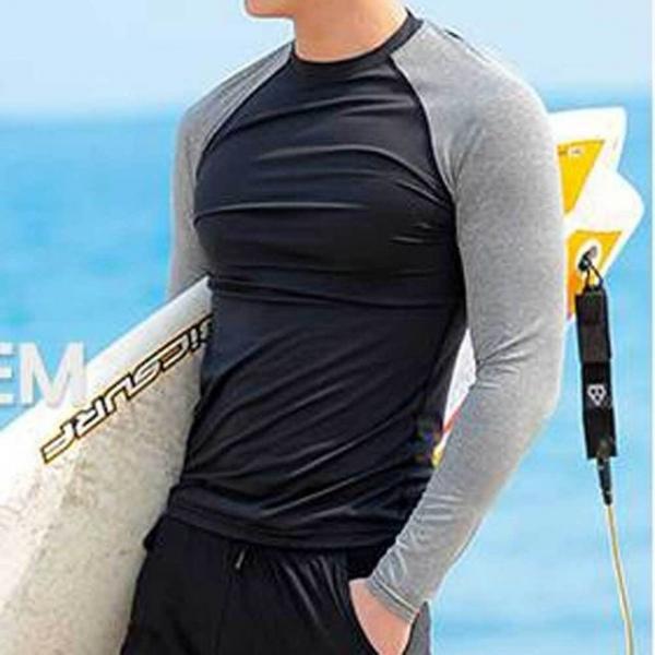 남자 래쉬가드 긴팔 티셔츠 바닷가 서핑 수영 패션