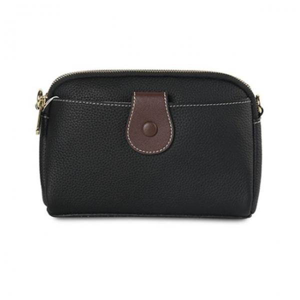 여자 데일리 크로스백 가죽 고급 핸드백 블랙 가방