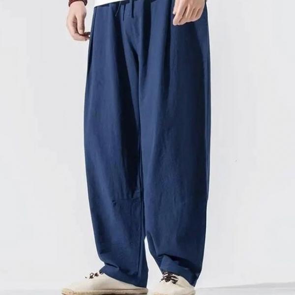 린넨 블루머 남성 밴딩 팬츠 캐주얼 와이드 통바지