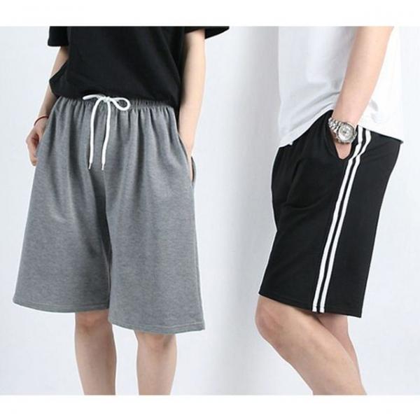 커플 남자 반바지 5부 줄무늬 트레이닝 바지 남자하의