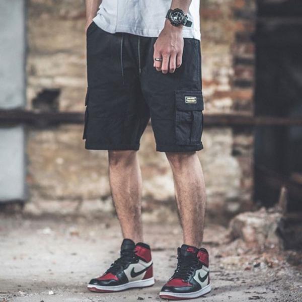 남성 2컬러 캐주얼 여름 하프 밴딩 카고 반바지 팬츠