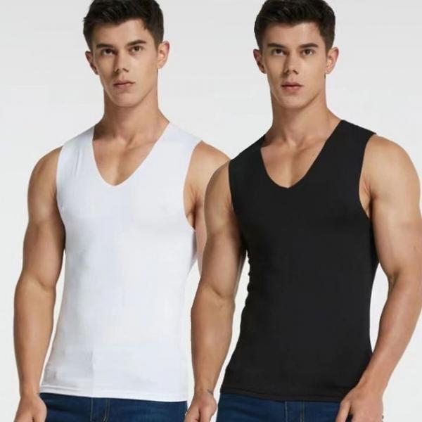 넓은 민소매 브이넥 라인 남성 시원한 이너 나시 셔츠