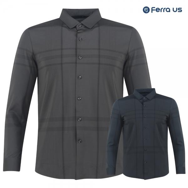 페라어스 남성 봄가을 기능성 체크패턴 긴팔 골프셔츠 GCTF5LU2587