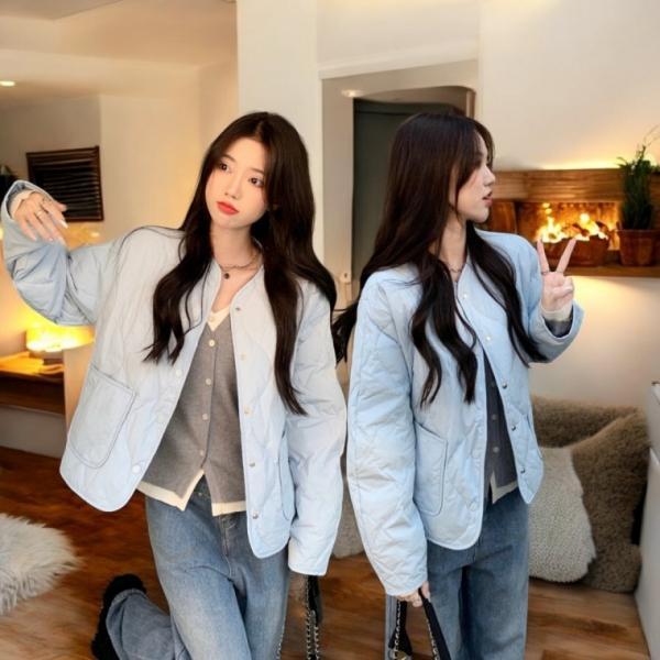 경량패딩 베르 물방울 무늬 패딩 스카이 여자패딩 가벼운패딩