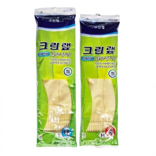 크린랩 아이보리 고무장갑 식품전용 고무장갑 M-L 장갑