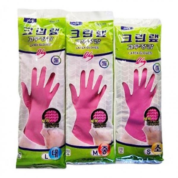 크린랩 ES 분홍 고무장갑 주방장갑 설거지장갑 S M L