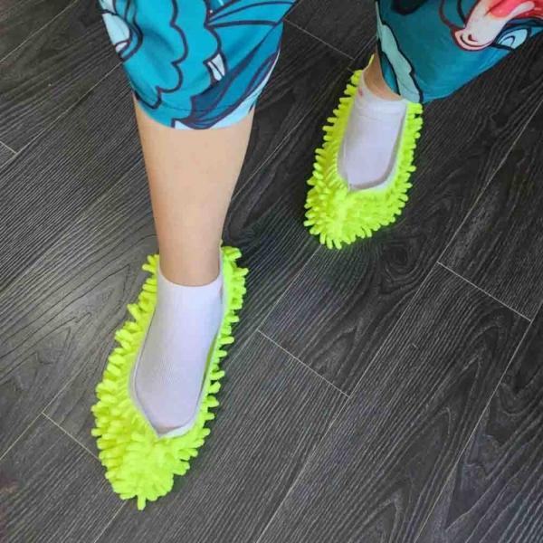 층간소음 바닥청소 걸레 신발 극세사 슬리퍼 1쌍