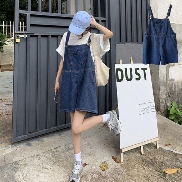 여성 점퍼수트 데님 멜빵 반바지