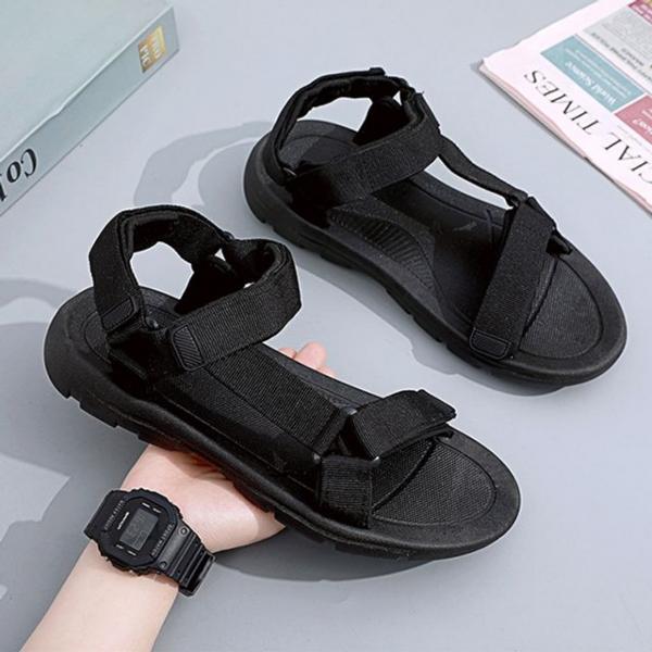 캐주얼 베이직 3컬러 남성 찍찍이 플랫 샌들