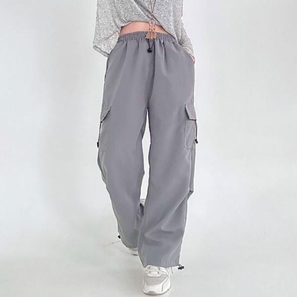 여성 허리밴딩 3컬러 밑단 끈조절 배기팬츠