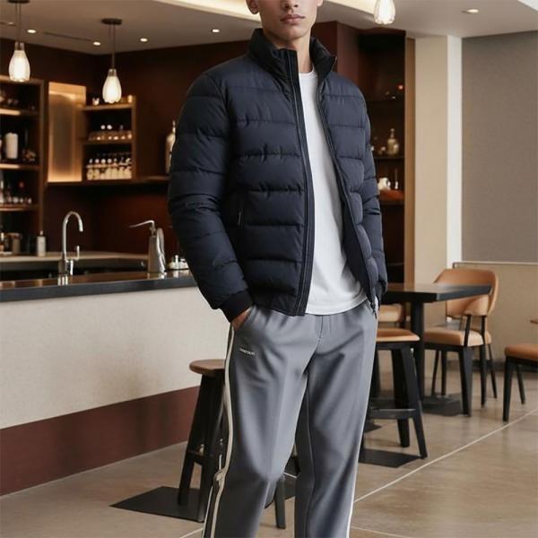 리부 LYVOO 남자경량패딩 항공점퍼 남자자켓 남자패딩 블루종자켓 남성자켓 잠바 점퍼HJ 블랙 3XL