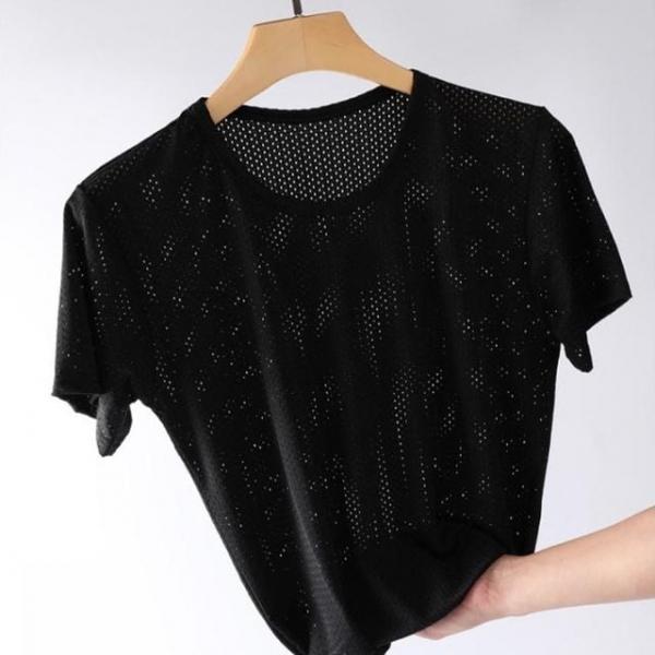 남성 남자 여름 야외 가벼운 쿨 냉감 매쉬 티셔츠