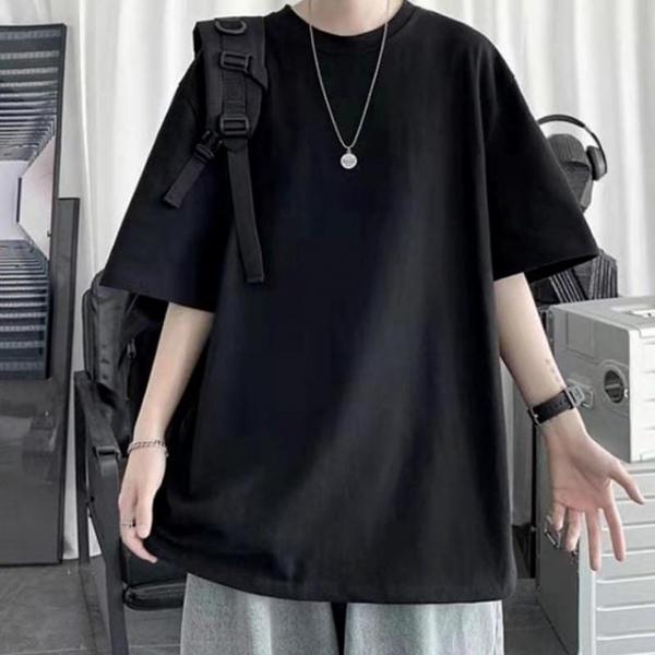 깔끔한 무지 디자인 통기성 좋은 남성 라운드 반팔티