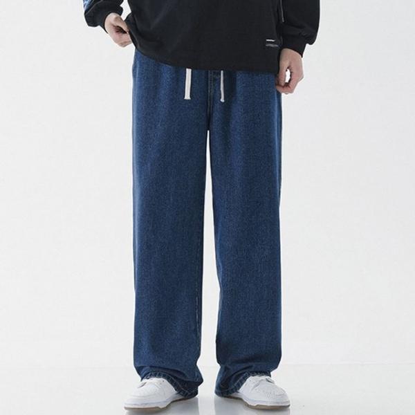 남성 2컬러 베이직 와이드 밴딩 청바지 데님 팬츠