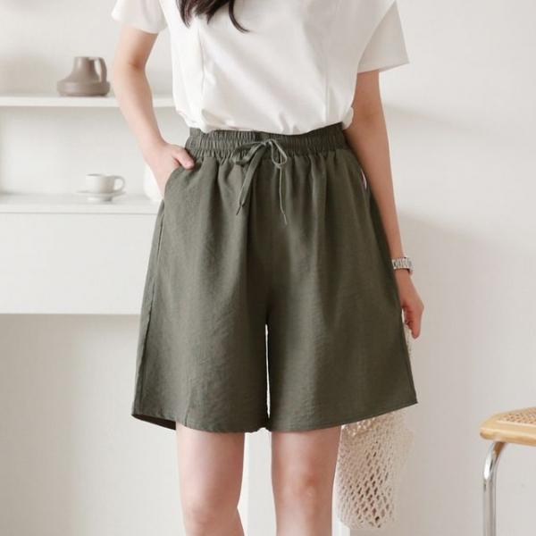 여성 인견 밴딩 반바지 5부 여름 데일리 쿨링팬츠