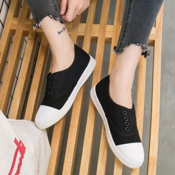 여성 베이직 4컬러 슬립온 스니커즈 운동화