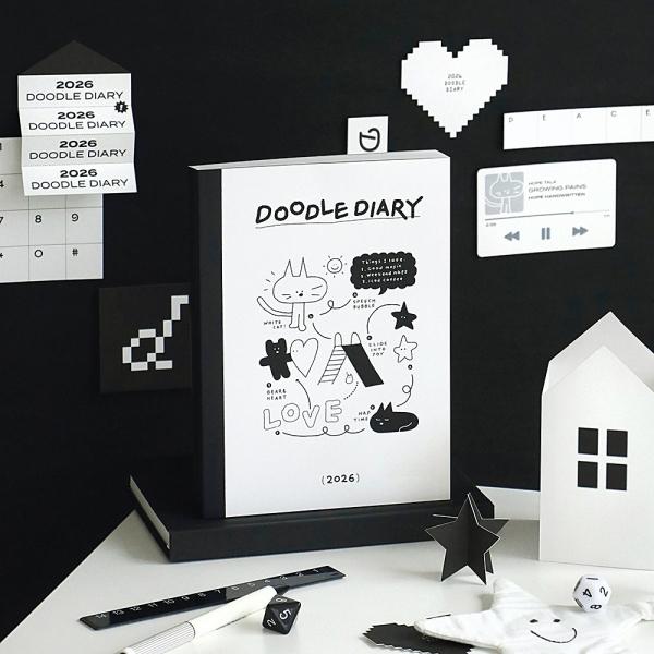 2026 두들 다이어리 위클리 플래너 (3포켓 미니파일 포함)