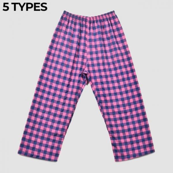(은하수) 면100 여성 체크 데일리 파자마 잠옷바지