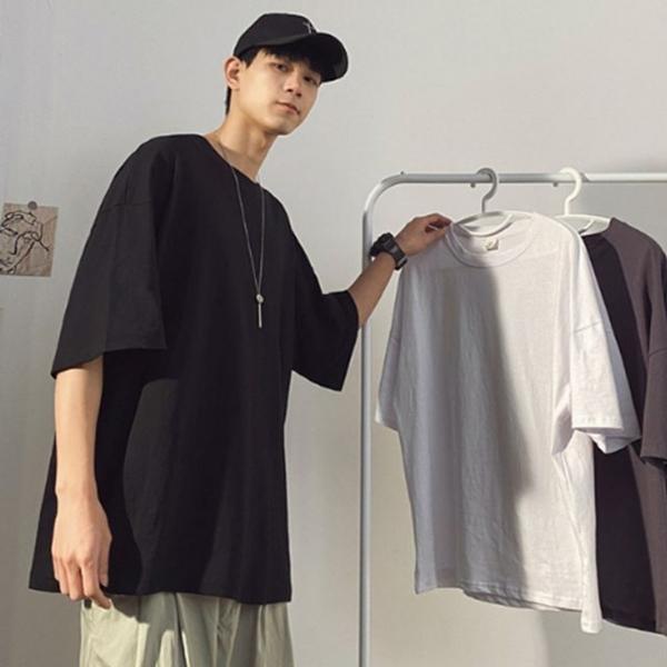 오버핏 반팔티 남성티셔츠 캐주얼룩 기본 무지티