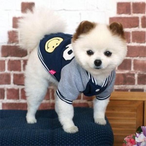 강아지 옷 점퍼 캠퍼스룩 외투 블루 산책 겨울옷 블루