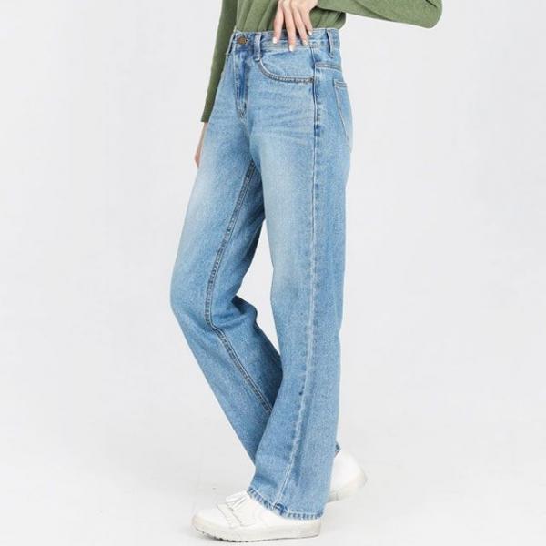 D5 여자 와이드 청바지 중청 통바지 데님 팬츠 바지