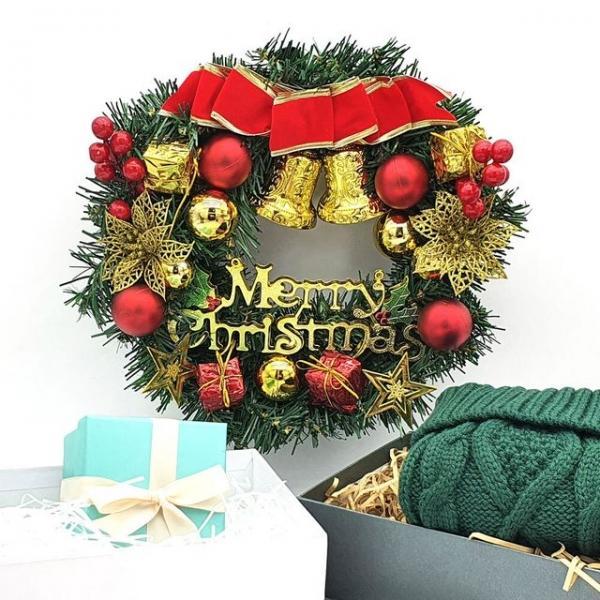 크리스마스 리스 레드리본