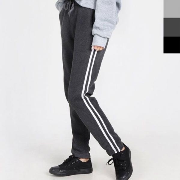 여자 기모 두줄 트레이닝 바지 츄리닝 겨울바지