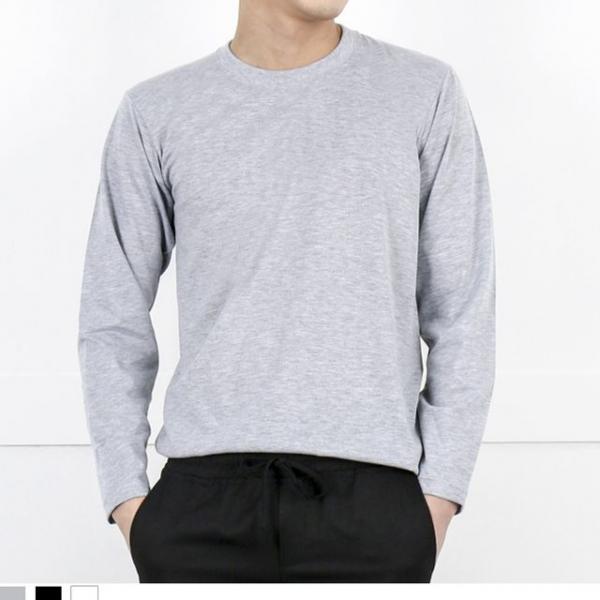 남자 이너패션 기본 가벼운 라운드 긴팔 면티셔츠
