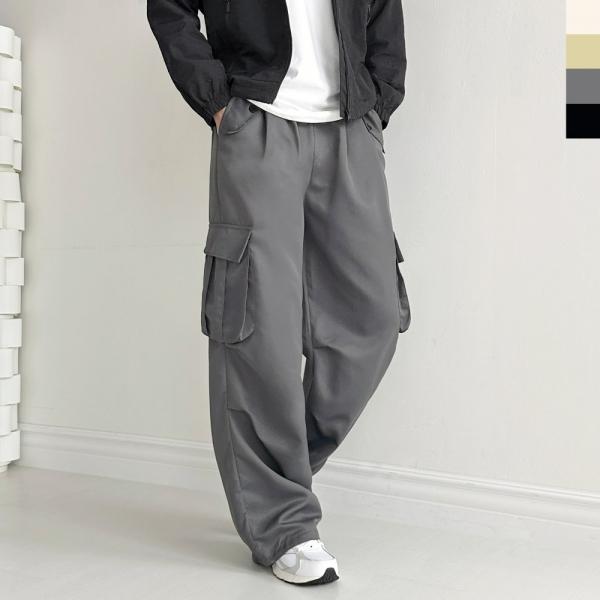 GPA SF1031M 남자 카고 포켓 무릎핀턱 스트링 조거 와이드