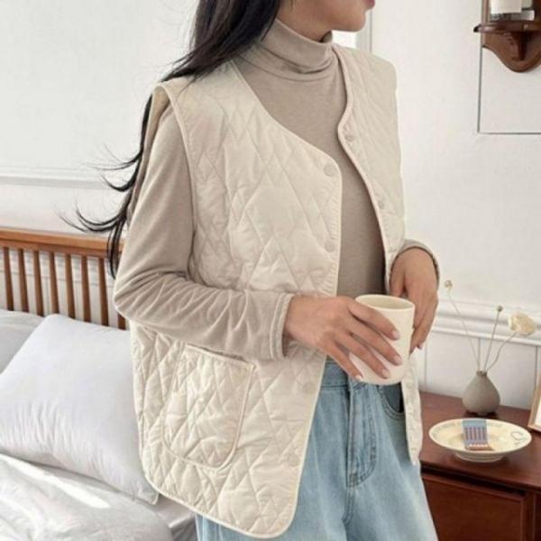 퀄팅 방한 패딩 스타일 조끼 경량 쪼끼 여자 패딩 베 패딩 조끼 베스트 여성