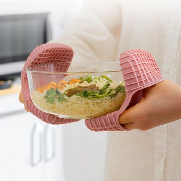 실리콘 미끄럼방지 냄비 뚜껑 손잡이 오븐 장갑 2P 실리콘 커버 냄비 손잡이 오븐장갑 뚝배기 집게