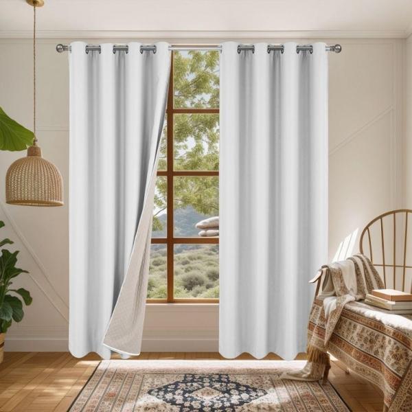 겨울 방한커튼 누빔 3중 바람막이 겨울용 암막커튼 거식 방풍 누빔 방한 커튼 겨울 호텔식 암막 3중