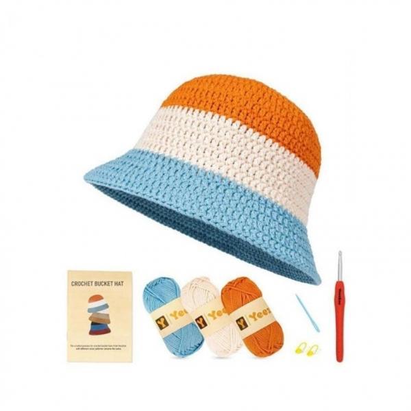 손뜨개 모자 패키지 세트 만들기 코바늘 키트 니트 벙거지 집콕위미 버킷햇 모자 DIY 핸드메이드 만들기
