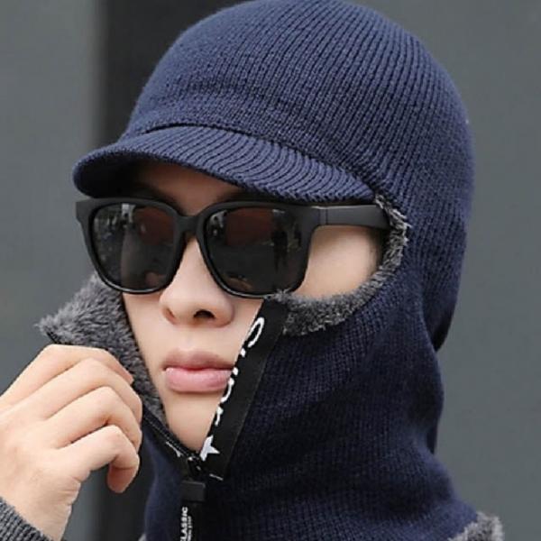 남여공용 앞지퍼 기모 모자 방한모 LD605