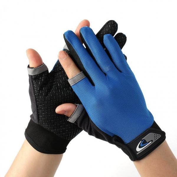 메쉬 남성 2컷 스포츠 장갑(블루) 헬스 논슬립장갑