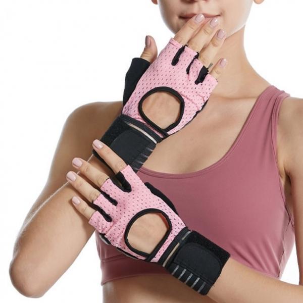 손목보호 여성 메쉬 헬스장갑(M) (핑크)쿠션 싸이클반장갑