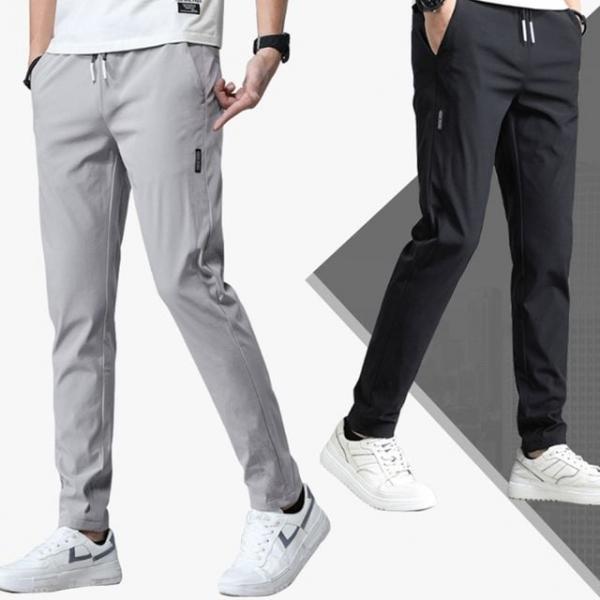 남자 허리밴딩 트레이닝바지 무지 일자 아웃도어 팬츠