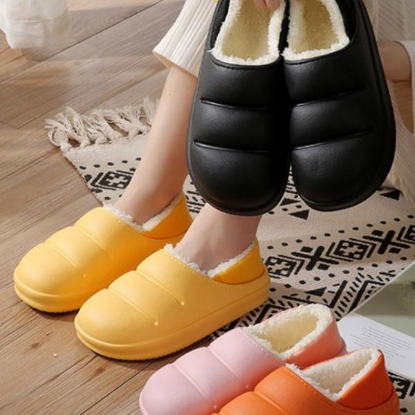 가볍고 보온성이 좋은 통굽 식빵모양 방한슬리퍼 털슬리퍼