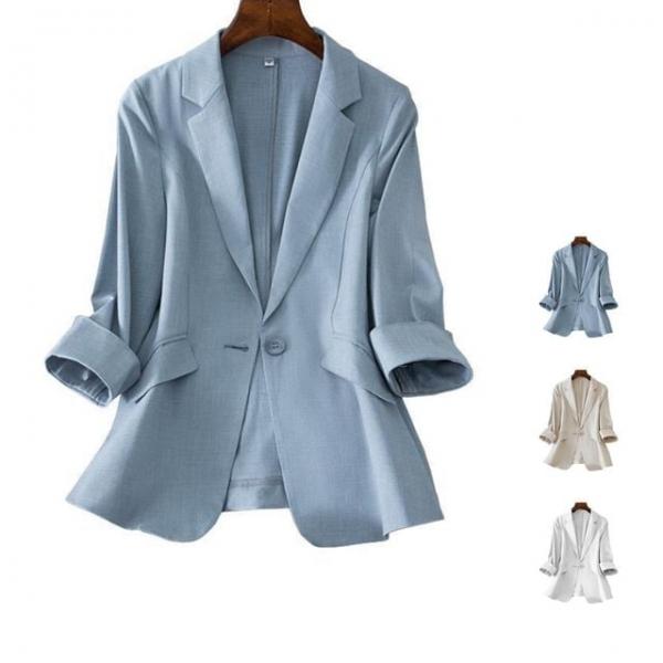 키밍 여성 슬림핏 정장 자켓 오피스 7부소매 코트