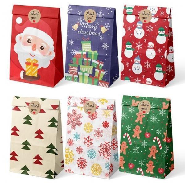 크리스마스 선물포장 종이봉투 6종(12장)
