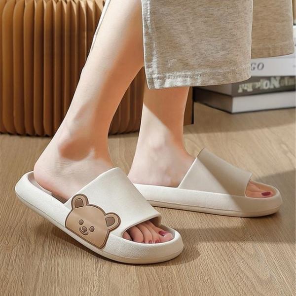 베어 패치 여성 쿠션 슬리퍼 실내화 거실화 샌들 슈즈