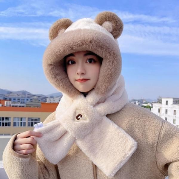 동물 페이크퍼 후드장갑 머플러 3종 바라클라바 후드워머 동물모자 겨울모자 넥후드 후드넥워머 동물모자