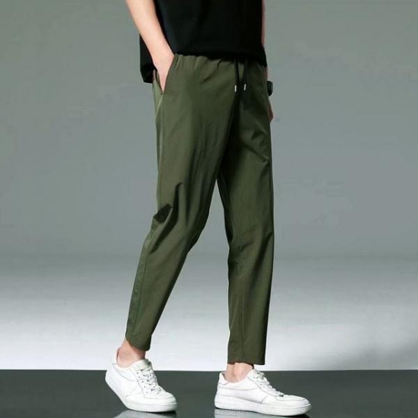 남자 테이퍼드 핏 슬랙스 허리 밴딩 팬츠 슬렉스 바지