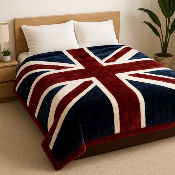 밍크 담요 대형 150×200 두꺼운 양면 블랭킷 겨울 이불 쇼파 캠핑 유니언잭