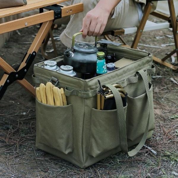 캠핑 다용도 가방 공구함 해머 타프 카라비너 숯 연료