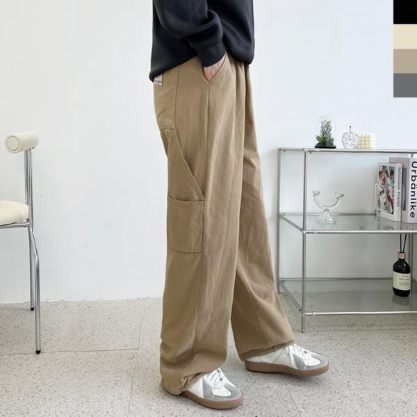 GQQ SF1037W 여자 카펜더 코튼 트윌 팬츠 작업바지 스트링 조거 와이드