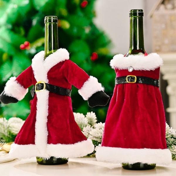 크리스마스 와인 포장 산타옷장식 커버