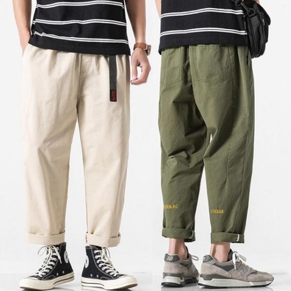 와이드 벨트 바지 남성 봄 가을 데일리 팬츠 작업바지